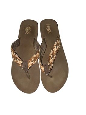 Flojos Women’s Brown Braided Flip Flop Sandals